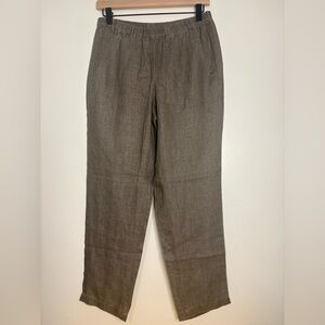 Nurture 100% Linen Wide Leg Pants Brown Elastic Waist Pull On Women’s S‎ NWT